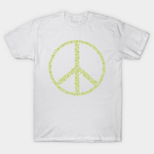 Floral Peace Sign - Lime Green T-Shirt